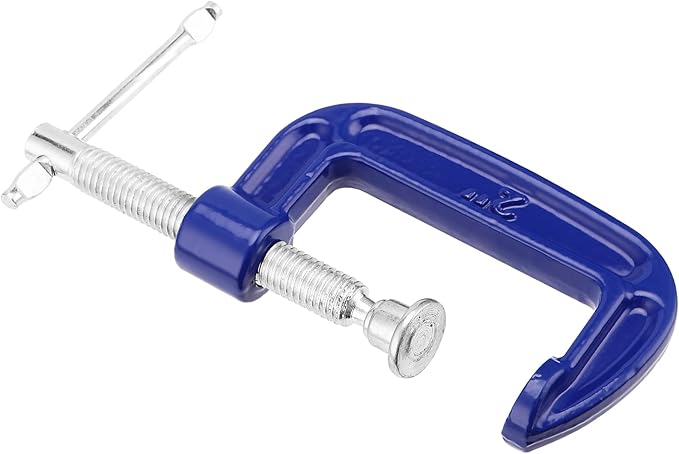 NINGWAAN 14 Pack 2 Inch C Clamp, Cast Iron C Clamps with Sliding T-Bar, Mini G Clamps for Woodworking, Welding and Building, 2 Inch Jaw Opening, 1-316 Inch Throat Depth, Blue