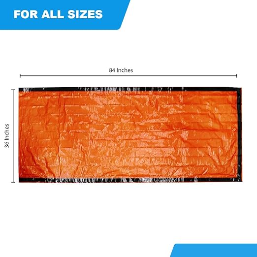 Primacare CB-3684-2 Pack of 2 Emergency Sleeping Bags for Survival, Mylar BlanketTent Used for Emergency, Camping, Hiking, Hunting, Outdoors, Perfect for Medical First Aid Supply Kits, Adult, Orange