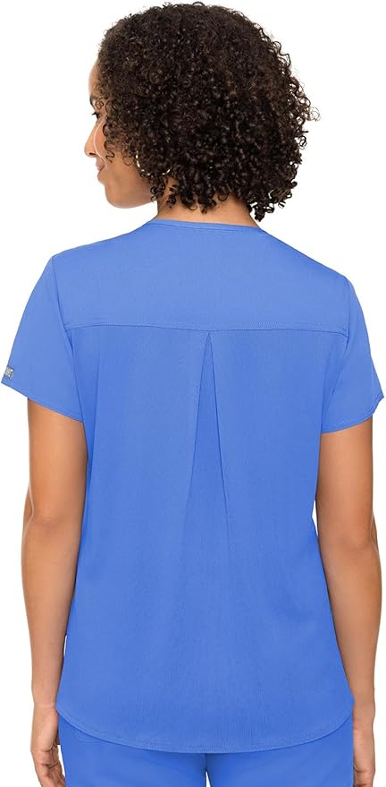 Med Couture Scrub Top for Women, V-Neck with 4 Pocket, Ultra Soft, 2-Way Stretch and Wrinkle-Free Fabric - MC7468