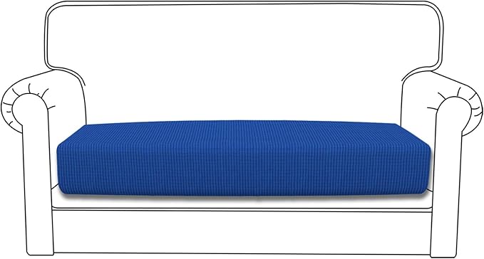 Easy-Going Stretch Loveseat Cushion Cover Sofa Cushion Furniture Protector Sofa Seat Sofa Slipcover Sofa Cover Soft Flexibility with Elastic Bottom(Loveseat Cushion, Classic Blue)