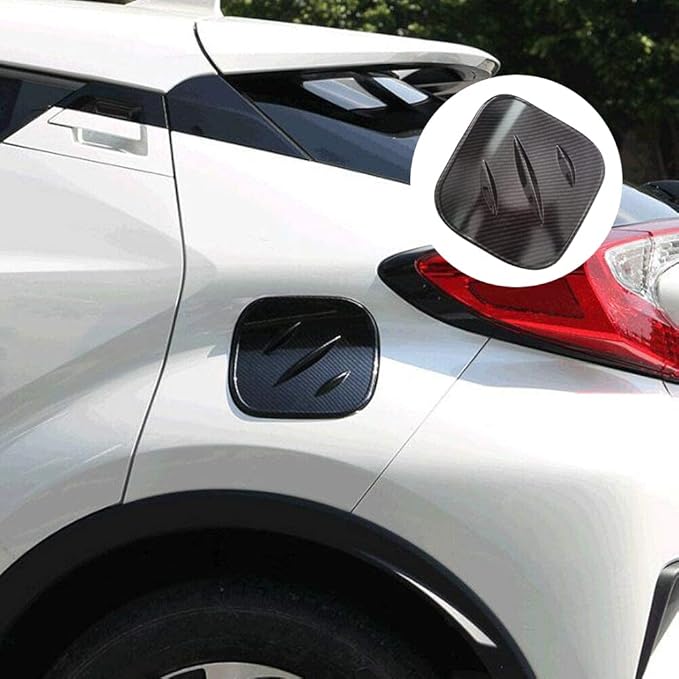For Compatible with Toyota C-HRCHR 2017 2018 2019, Carbon Fiber Car Fuel Gas Tank Cap Cover Trim, Exterior Accessories