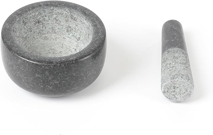 HAWOK Mini Mortar and Pestle Dia. 3.7 inch Set Black