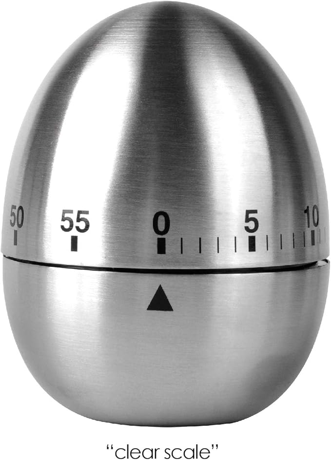 Jayron JR-WG015 Egg Kitchen Timer Stainless Steel Mechanical Rotating Alarm 60 Minutes Count Down Timer for Cooking Learning