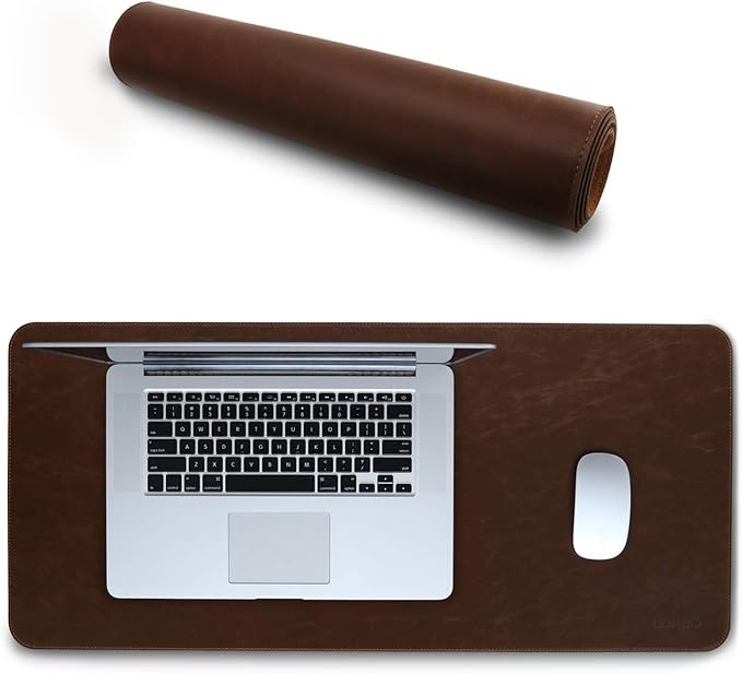 Londo Leather Extended Mouse Pad a Large Desk Mat for Office Gaming, Smooth Writing Surface, Non-Slip Base, Durable Stylish Workspace Accessory
