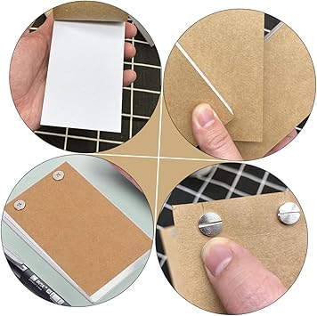 3Pcs Removable Screw Mini Memo Notepads Creative Scrapbook Drawing Paper Blank Pocket Notebooks for Writing for School Office and Daily Notes