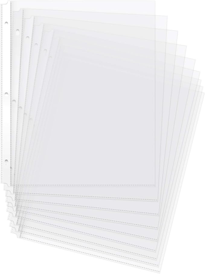 Basics Durable Clear Sheet Protectors for 3 Ring Binder, 8.5 in x 11 in, 3 holes, 200 Pack