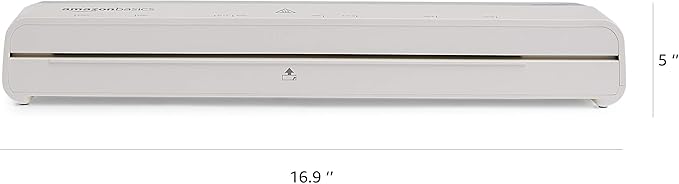 Basics 12-Inch Thermal Laminator Machine with Rapid Warm-Up (1 min), 20 Assorted Laminating Pouches Included, White