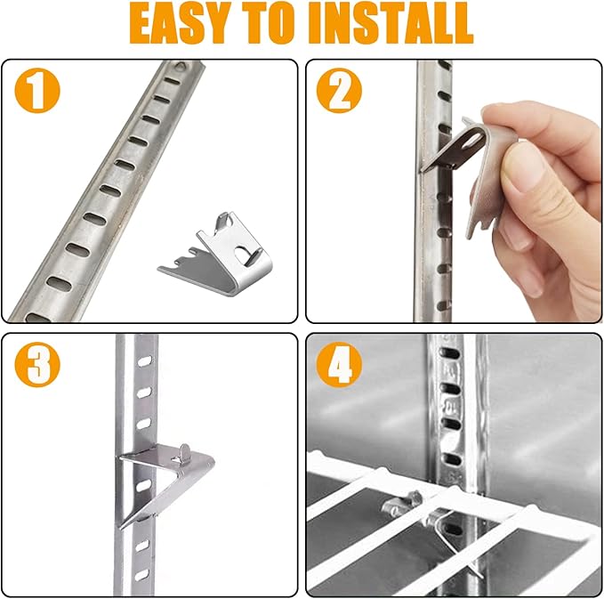 920158 Freezer Shelf Clip,Stainless Steel Shelf Clip for Refrigerator,Freezer Cooler Shelf Support,Replacement Shelf Square Buckles Clips (16)