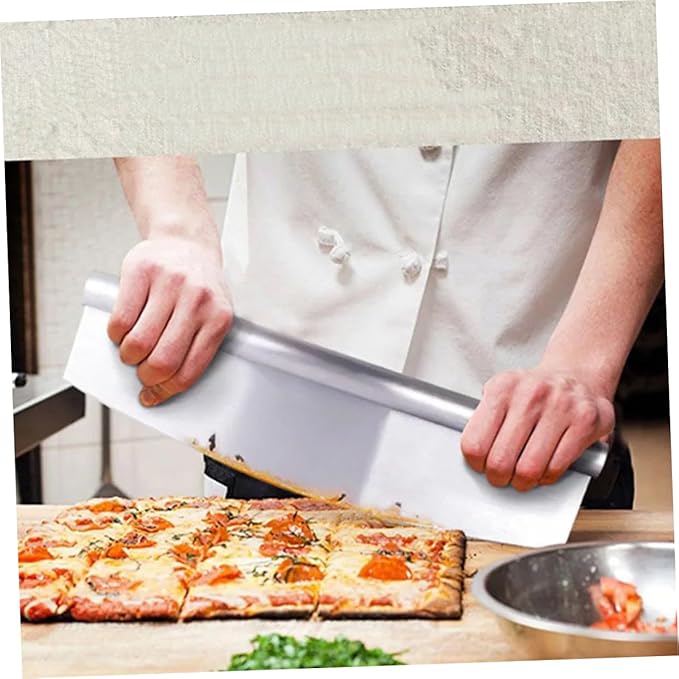 Pizza Cutter Rocker Style Slicer Food Grade Stainless Steel Easy to Clean Great for Kitchen Essentials and Baking Tools