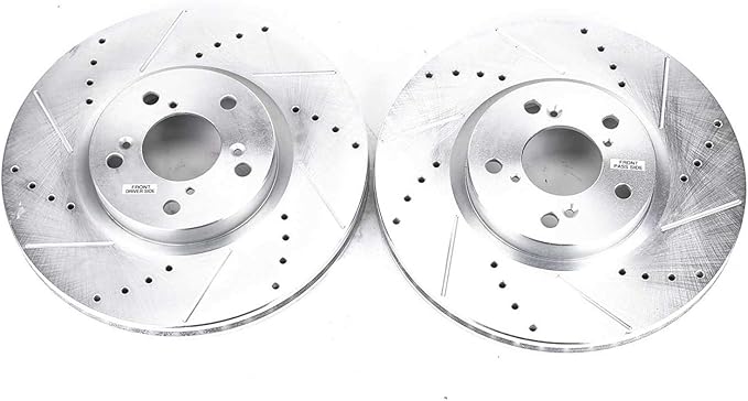 Power Stop JBR1171XPR Front Evolution Drilled Slotted Rotor Pair For Acura MDX 2007-2013, Acura RLX 2014-2020, Acura ZDX 2010-2013, Honda Pilot 2009-2015 Model Specific