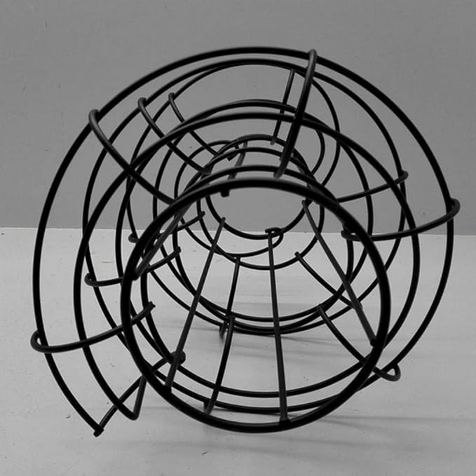 Modern Iron Spiral Egg Storage Roller Rack Keeper Space Saver 24 Eggs, Black, 18x30.5cm