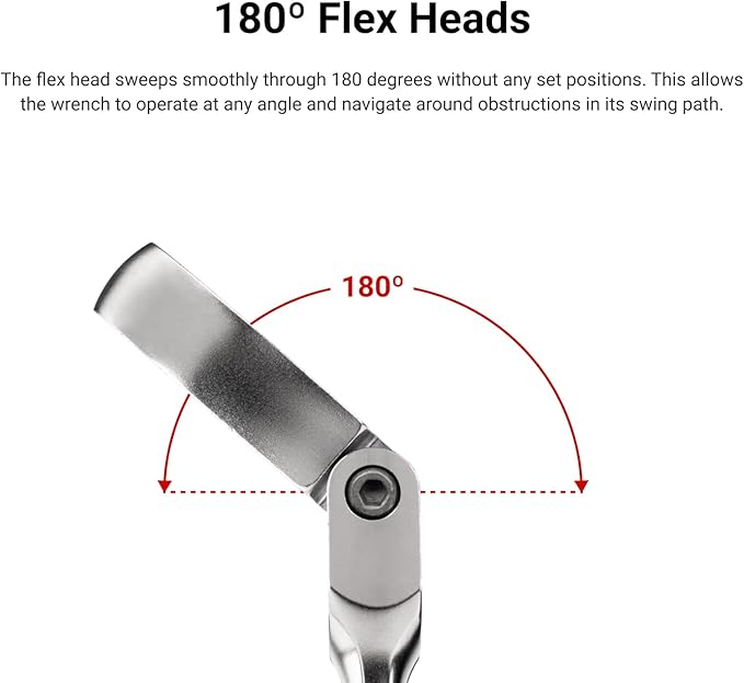 TEKTON 12 mm Flex Head 12-Point Ratcheting Combination Wrench WRC26412