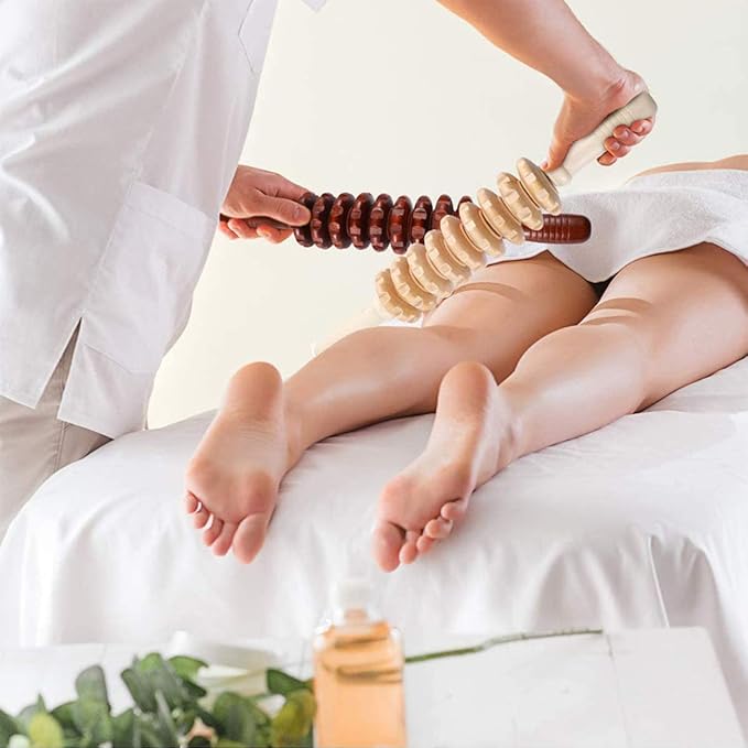 Wood Massager Roller Handheld Cellulite Massage Trigger Point Stick Body Therapy Massager Muscle Relief Tool, 01