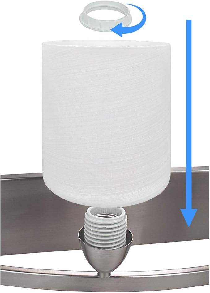 Nuk3y Modern Bathroom Vanity Light Fixture with Light Globe Brushed Nickel (Satin Nickel, 3 Lights)