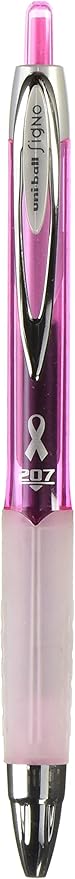 Uni-Ball 207 Pink Ribbon Retractable Gel Pen Black Ink 0.7mm (1783849)