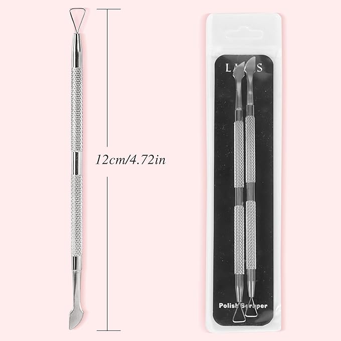 Nail Cuticle Pusher - Stainless Triangle Gel Nail Polish Remover Cuticle Peeler Scraper Remover Tool for Fingernails and Toenails