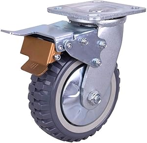 Heavy-Duty Casters, Double Ball Bearing Casters, Industrial Universal Wheels with Brakes, Trolley Directional Wheels for Outdoor, Nylon Wear-Resistant Wheels, Bearing 220-350kg