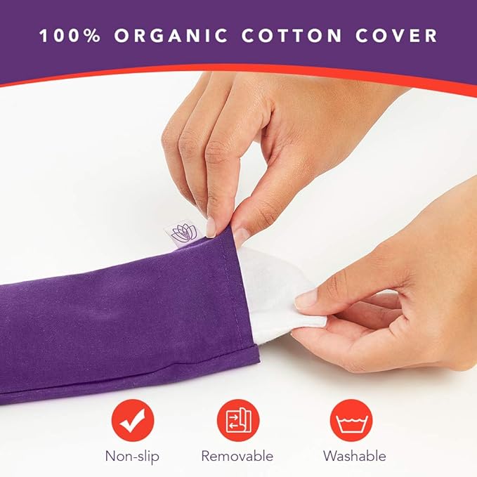 Lotus Weighted Lavender Eye PillowSleeping Meditation MaskYoga Eye Pillow Lavender Aromatherapy Eye Pillow Hot or Cold Pack Head Ache Relief Sleep mask Relaxing Gift Men, Women Employees