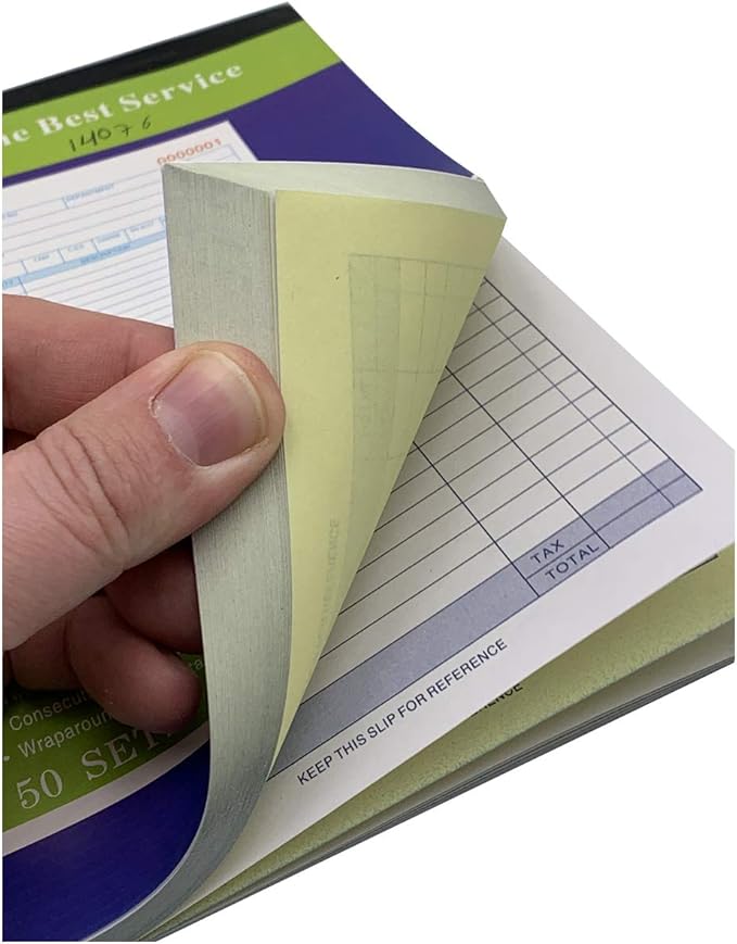 5 Pack Large Sales Order Book Receipt Invoice Duplicate Carbonless 50 Sets 5.916" X 8.716"