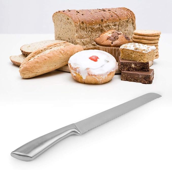 Coarse Tooth Cake Knife, Stainless Steel Bread Knife Baking Fine Toothed Coarse Toothed Flat Cake Knife Toast Sawtooth Slicing Knife