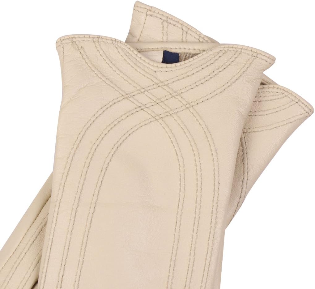 Nappa Leather Gloves Warm Handmade Curve Lambskin for Women