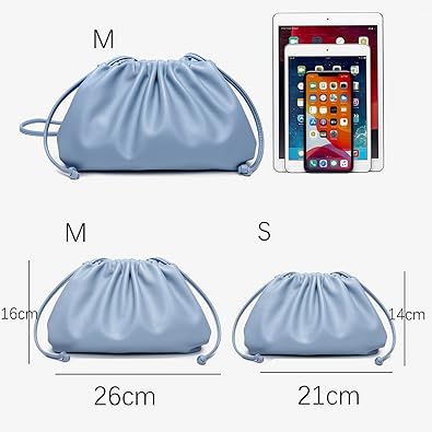 Huralona Dressy Pleated Vegan Leather Clutch Purse Super Soft Cloud Dumpling Clutch Bag for Women PU Evening Purse Handbag