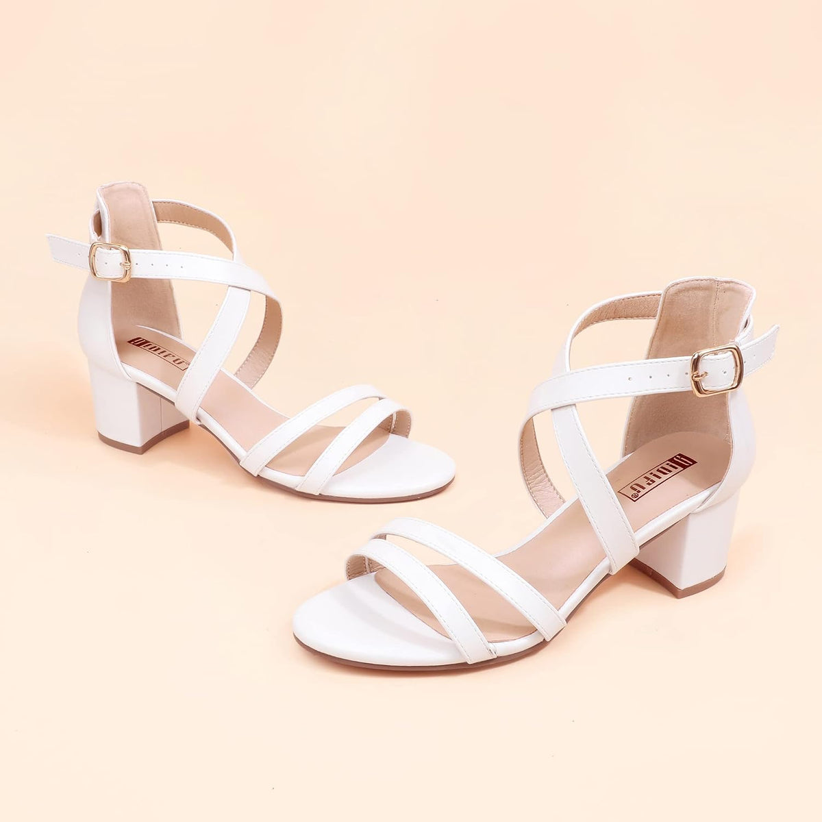 IDIFU Women's Block Low Chunky Heel Strappy Sandals