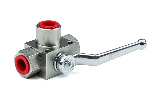 Chief 3-Way High Pressure Ball Valve - Industrial Carbon Steel L-Flow Control, 5145 PSI Max Pressure, 215F Temperature Rating, 12" NPT Port, Hydraulic Diverter Valve for Manufacturing Applications