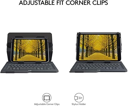 Logitech Universal Folio with Integrated Bluetooth 3.0 Keyboard for 9-10" Apple, Android, Windows Tablets, Black