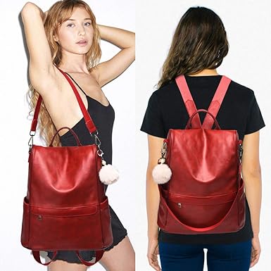 CHERUTY Women Backpack Purse PU Leather Anti-theft Casual Shoulder Bag Fashion Ladies Satchel Bags