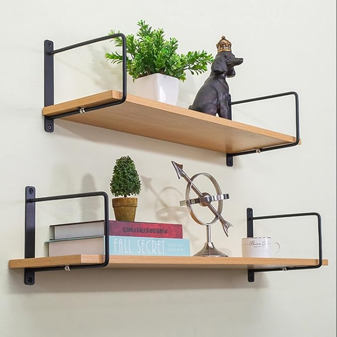 Heavy Duty Shelf Brackes,Metal Shelve Bracket for Wall,8mm Floating Shelf Brackets for Indoor Or Outdoor Shelving(Gray,15cm5.9in)(Black,15cm5.9in)