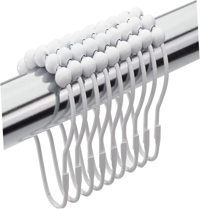 Garneck 4pcs Metal Shower Curtain Hooks Sturdy Shower Rings for Bathroom Replacement Curtain Clips for Easy Installation and Cleaning