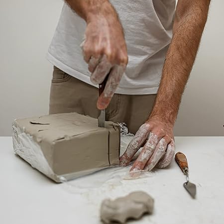ReArt Natural Air-Dry Clay, for Sculpting, Wheel Throwing, Hand Building, All-Purpose Modeling Clay 10lbs for Sculpting (White 10LBs)