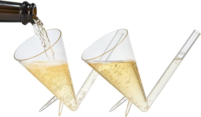 Champagne Shooter , Champagne Flutes Glasses , Unbreakable Acrylic with Stand Bridesmaid Proposal Box , Stocking Stuffers for Adults , Bachelorette Party Favors , Party Supplies , Fun Gifts for Women