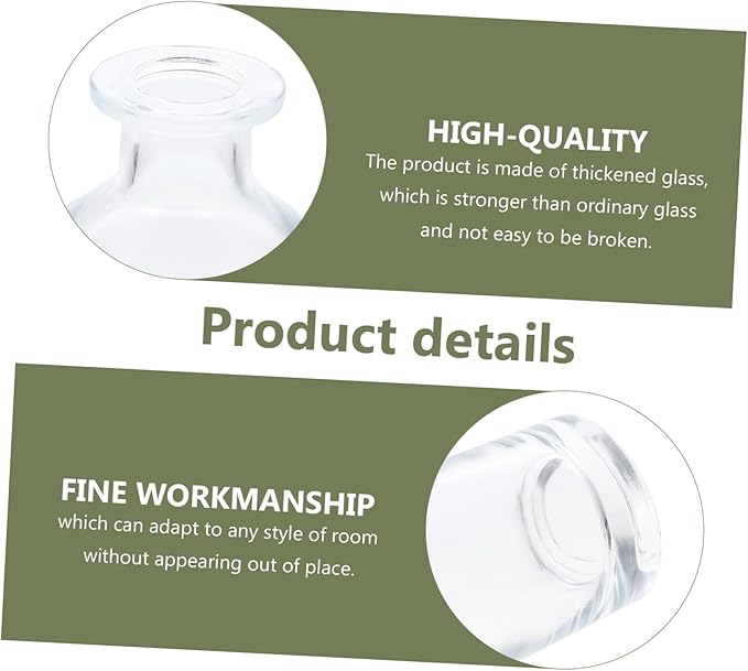 Cabilock 2Pcs 200ml Creative Glass Vases Decorative Hydroponic Flower Bottles for Home Dcor Transparent Shape for Aromatherapy Floral Arrangements