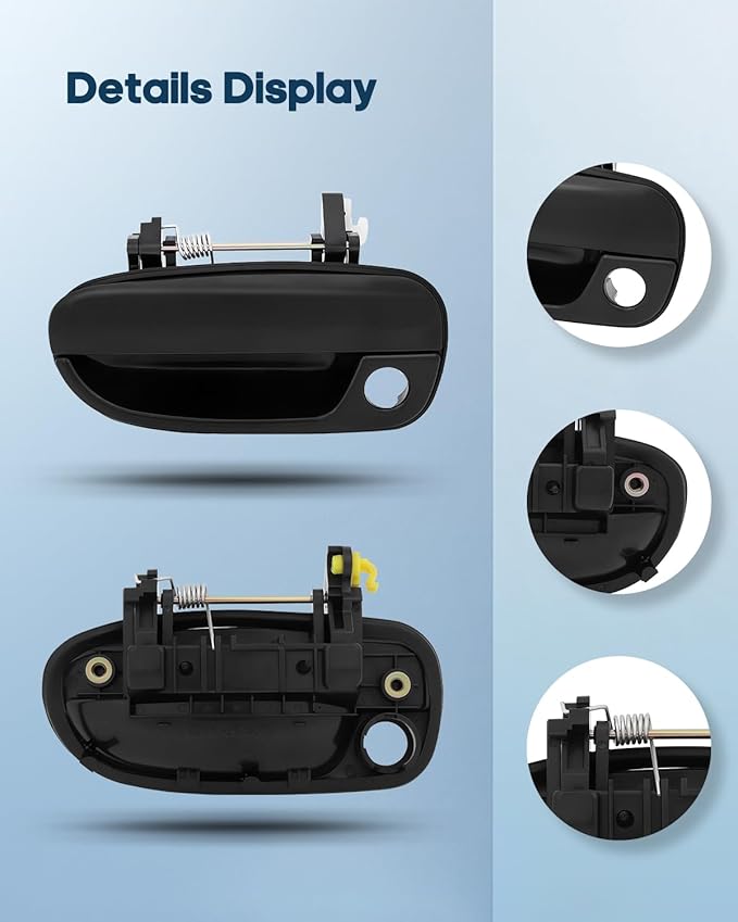 ECCPP Exterior Door Handles 2000-2005 for Hyundai for Accent Outer Replacement Front Driver Left Passenger Right Door Handles 2pcs Black 8265025000CA, 8266025000CA