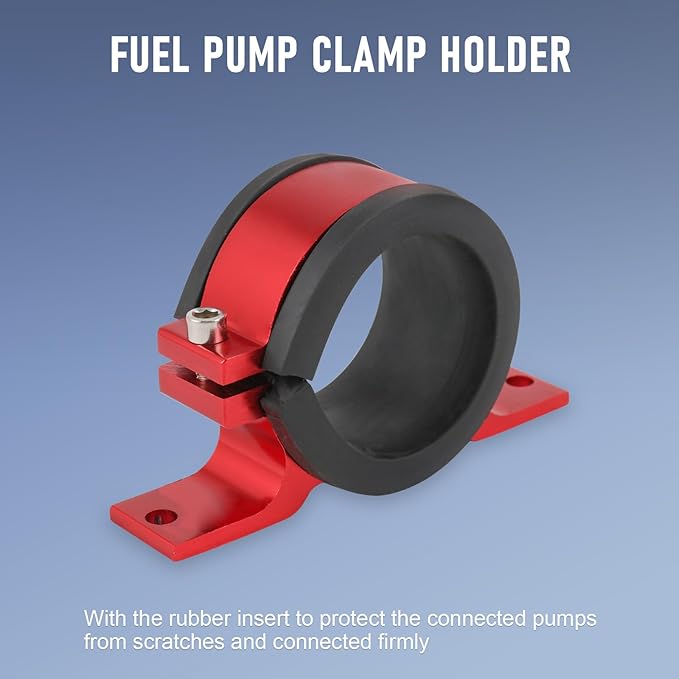 JDMSPEED Universal Car Fuel Pump Fuel Filter Mounting Bracket,Fuel Pump Clamp Holder Suitable for Fuel Pumps, Fuel Filters and Other Parts (50MM Red)