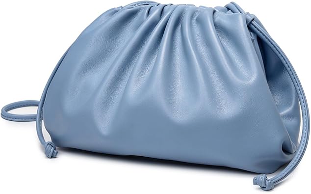 Huralona Dressy Pleated Vegan Leather Clutch Purse Super Soft Cloud Dumpling Clutch Bag for Women PU Evening Purse Handbag