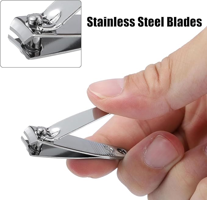 Manicure Set, 8pcs Nail Clippers Kit, Stainless Steel Manicure Kit, Nail Clipping Tools Portable Travel Grooming Kit, The Best Gift with Luxurious Case (A)