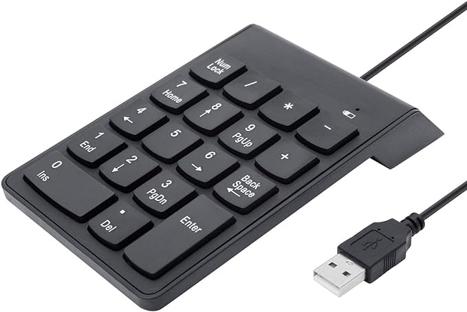 Numeric Keypad,USB Numeric Keypad, USB 18 Key Number Numeric Keypad Keyboard for LaptopNotebook PC Computer