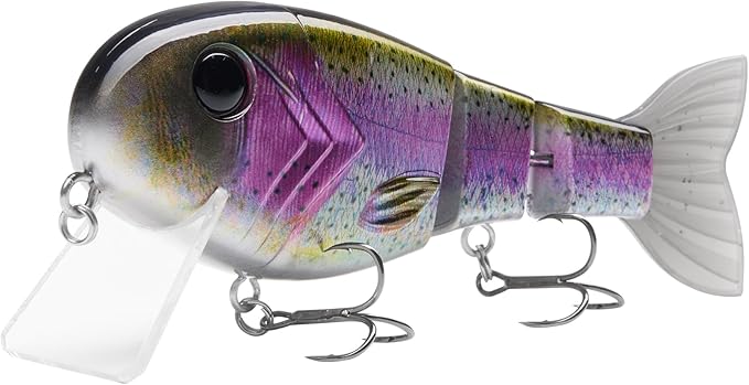 BASSROCK Topwater Fishing Lures for Bass Pike Salmon Floating Swimbait Jointed Crankbait Freshwater Saltwater 4.9in/1.76oz RK1001