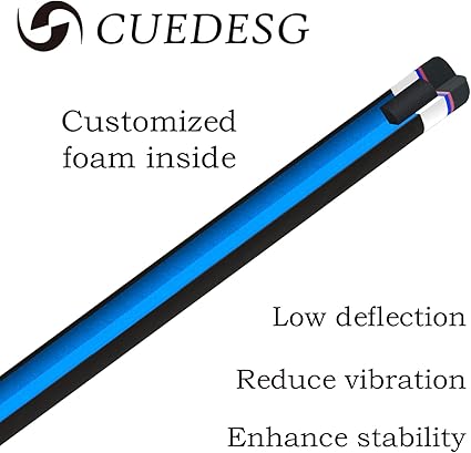 Carbon Fiber Pool Cue Stick 10.5mm11.8mm12.5mm,Low Deflection Pool Stick with Rare Wood Butt,Professional Cue Stick with Box Case
