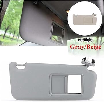 Car Right Passenger Sun Visor Compatible with Toyota RAV4 2006-2012 Replace Block Shade Cover OEM 74320-42501-B3 74320-42501-A1(Gray)