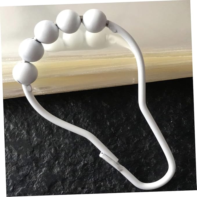 Garneck 4pcs Metal Shower Curtain Hooks Sturdy Shower Rings for Bathroom Replacement Curtain Clips for Easy Installation and Cleaning