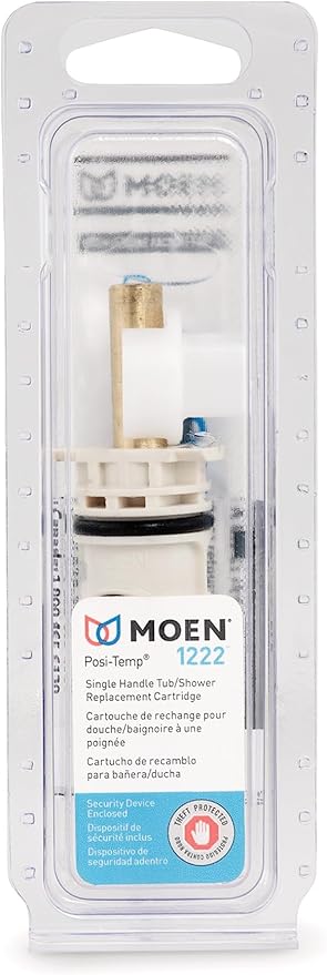 Moen 1222 One-Handle Posi-Temp Faucet Cartridge Replacement for Moen Tub Shower and Shower Only Configurations, Brass and Plastic