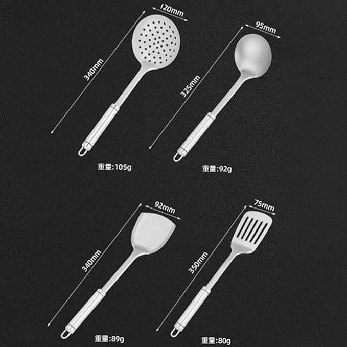 100% Pure Titanium Spatula Cookware Kitchen Essentials Cooking Utensils Set Kitchen Accessories Cookware Kitchen Essentials Cooking Utensils Set Kitchen Accessories(A)
