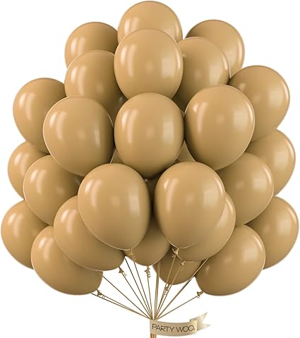 PartyWoo Tan Balloons, 50 pcs 12 Inch Boho Tan Balloons, Light Brown Balloons for Balloon Garland or Balloon Arch as Birthday Party Decorations, Wedding Decorations, Baby Shower Decorations, Tan-F19-M