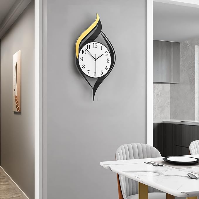 MEISD Decorative Wall Clock for Living Room Decor, Modern Wall Clocks Battery Operated for Bedroom Kitchen Office Home, 23 Inch Acrylic Big Silent Creative Wall Clock Non Ticking