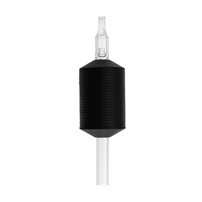 VORTEX - 1.25 Inch Soft Silicone Disposable Tube Grips, Black Color, with Clear Long Tips, 15 Count (9M)