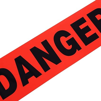 Red Tape Danger Do Not Enter 3 inch X 1000 feet Red with a Bold Black Print for High Visibility Caution Barrier Tape Roll Non-Adhesive for Danger Construction Crime Scene